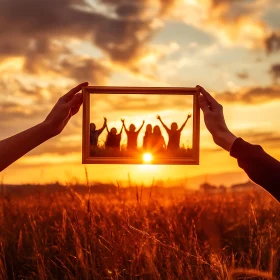 Golden Sunset: A Framed Moment of Togetherness
