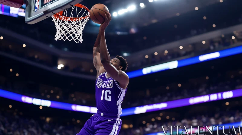 Basketball Player Slam Dunk Action Shot