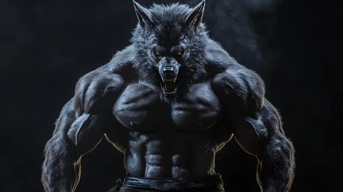 Fearsome Werewolf with Glowing Eyes