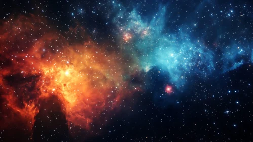 Cosmic Cloud of Orange and Blue