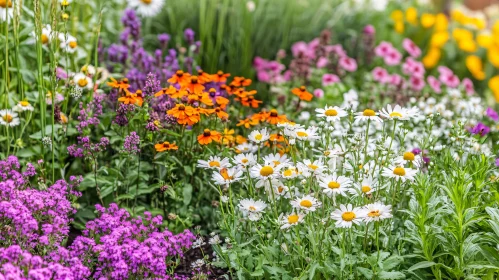 Vibrant Blooms in a Lush Garden