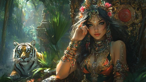 Jungle Queen with Her Majestic Companion