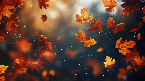 Falling Leaves in Autumnal Hues