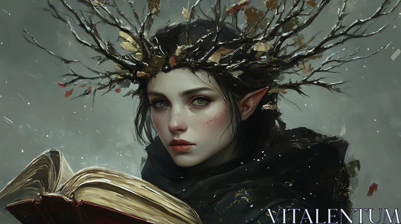 Mystical Elf with Book