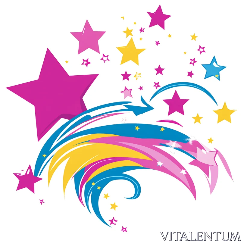 Abstract Stars and Swirls Design