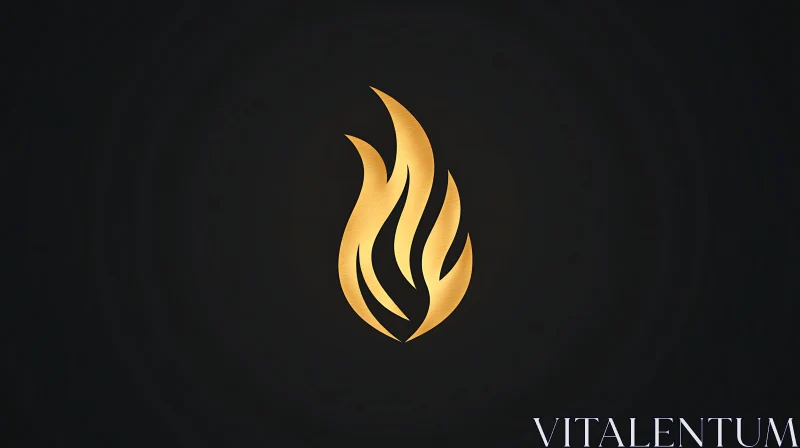 Stylized Gold Flame on Black Backdrop