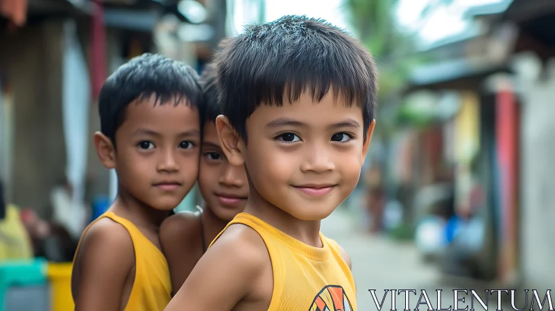 Youthful Joy: Three Boys Together