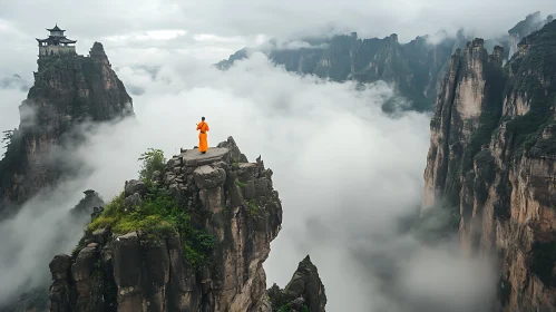 Monk's Mountain Meditation in the Clouds