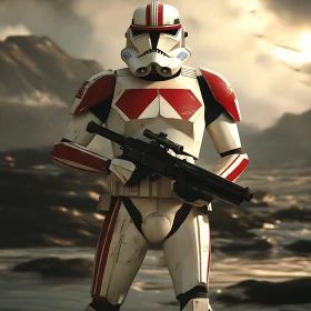 Armored Soldier by the Sea