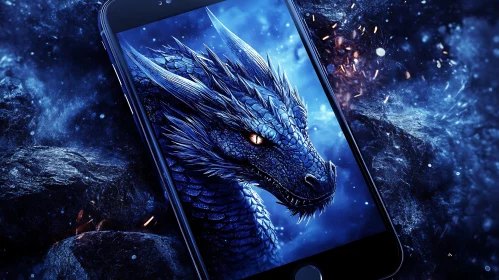 Fantasy Dragon Displayed on Mobile Device