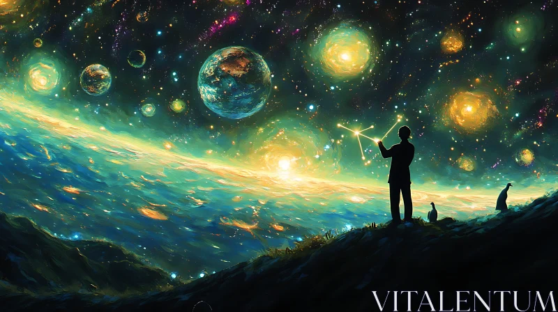 Starry Silhouette: A Cosmic Reverie AI Image
