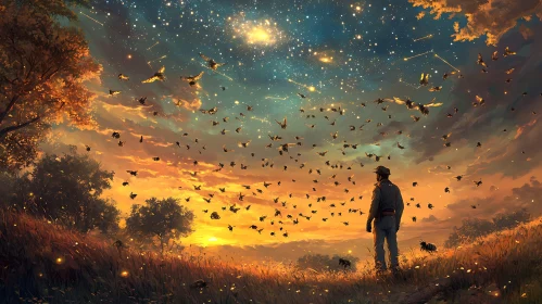 Sunset Butterfly Sky