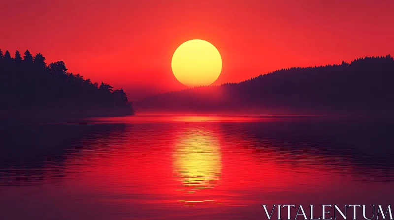 Sunset Reflection on Lake