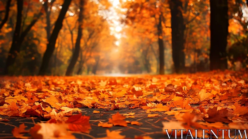 Orange Foliage in Forest