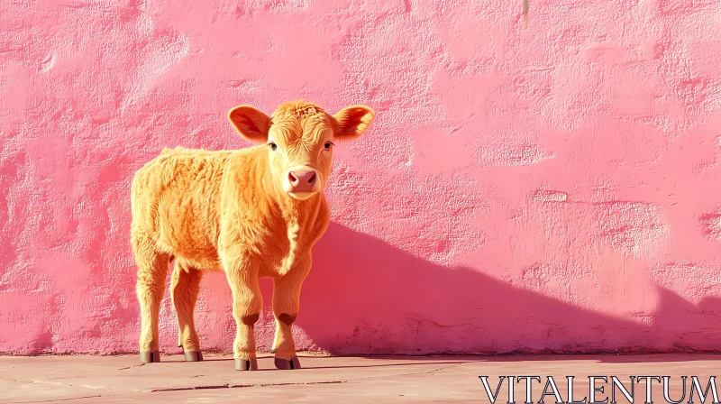 Calf and Vibrant Pink Wall