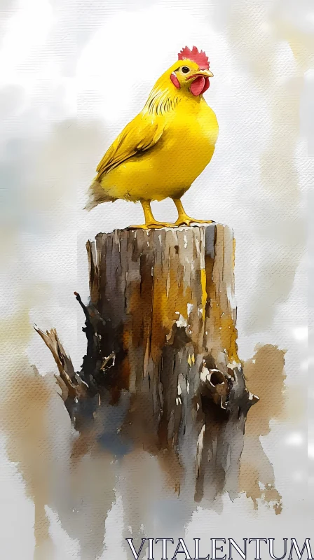 Colorful Bird Perching Art