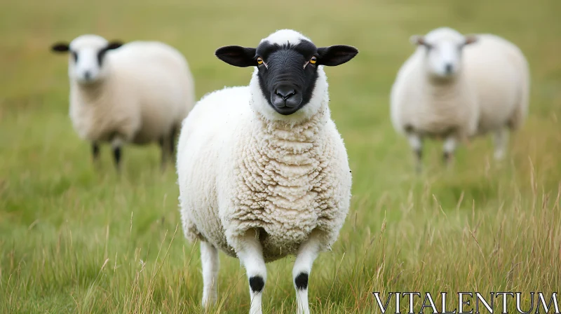 Sheep Portrait in a Meadow