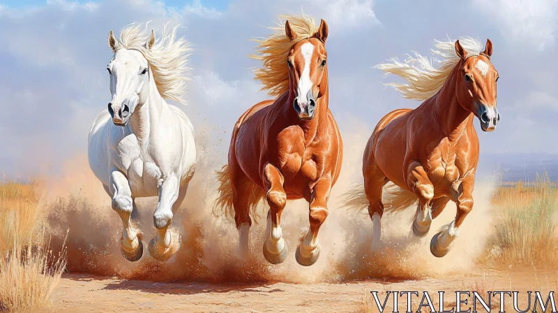Powerful Running Horses