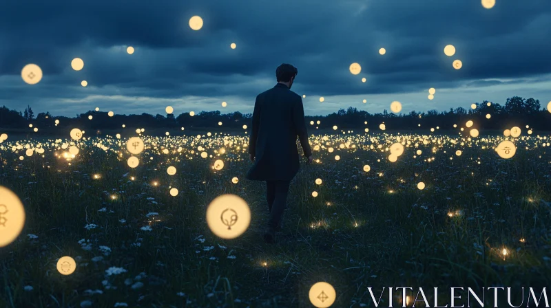 Man in Field of Lights