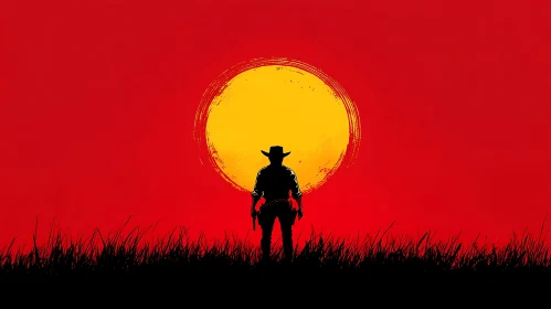 Western Silhouette at Sunset