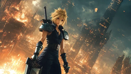 Anime Warrior in Apocalyptic City