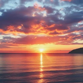 Ocean Sunset with Clouds