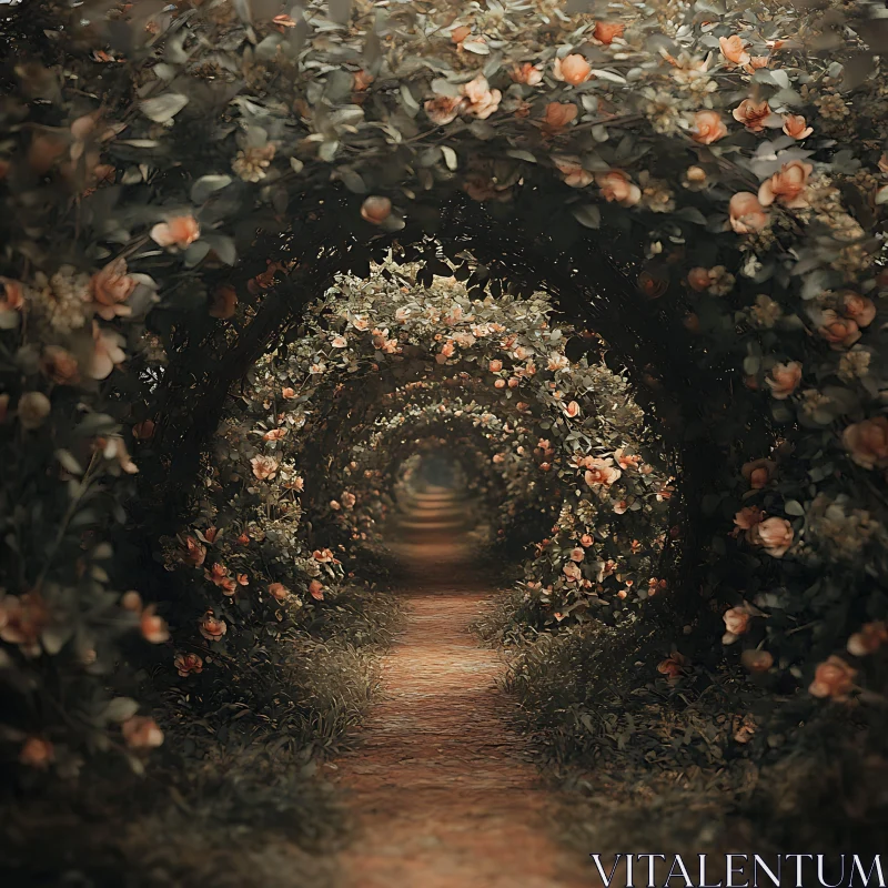 Floral Archway in a Rose Garden