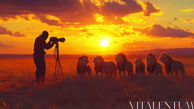 AI ART Photographer and Lions