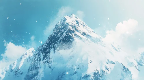 Majestic Winter Mountain Scene