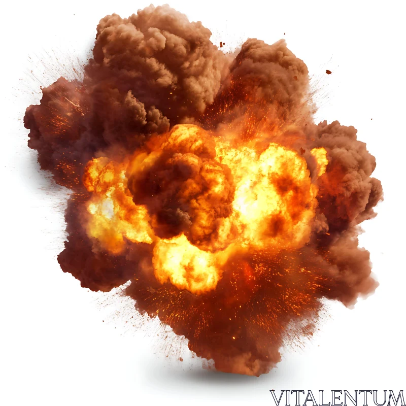 Powerful Fiery Blast with Smoke