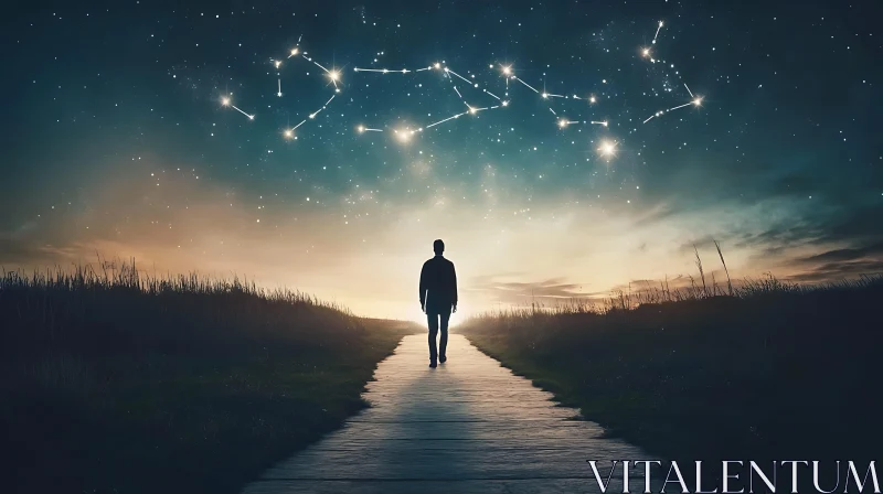 Starry Path: A Journey Under the Night Sky