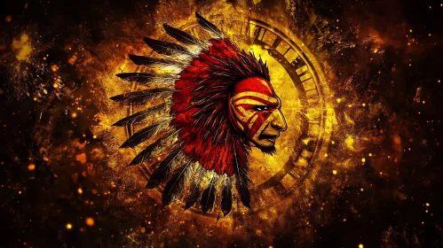 Indigenous Culture Feather Headdress Illustration