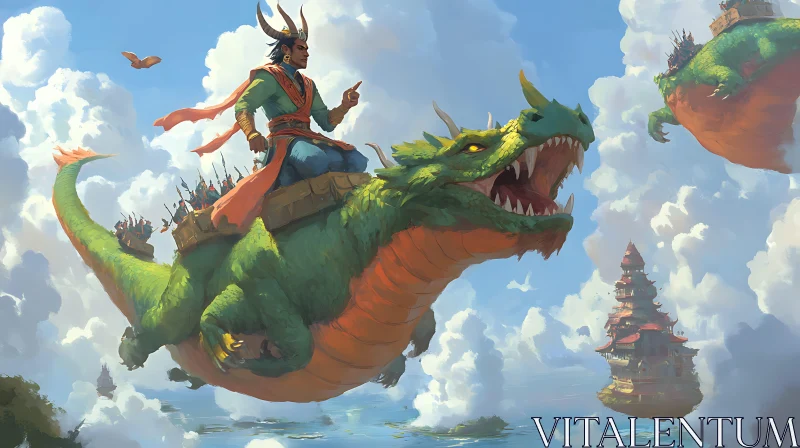 Dragon Rider in the Sky Kingdom