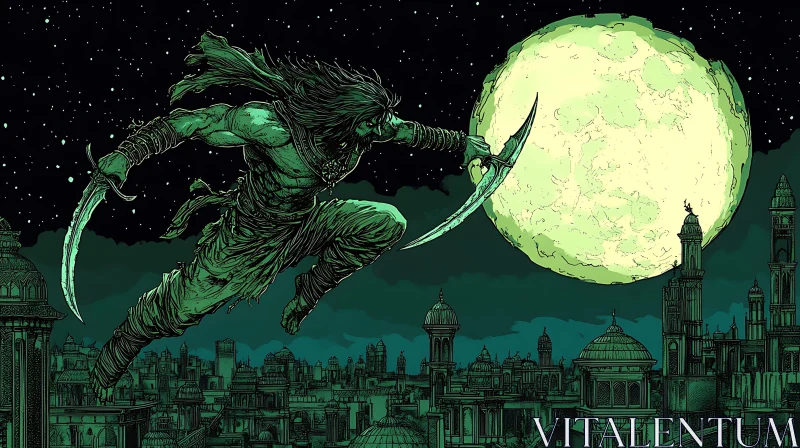 Moonlit Warrior's Leap