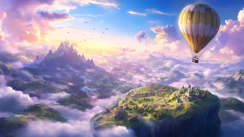 Hot Air Balloon Flight Over Mountains