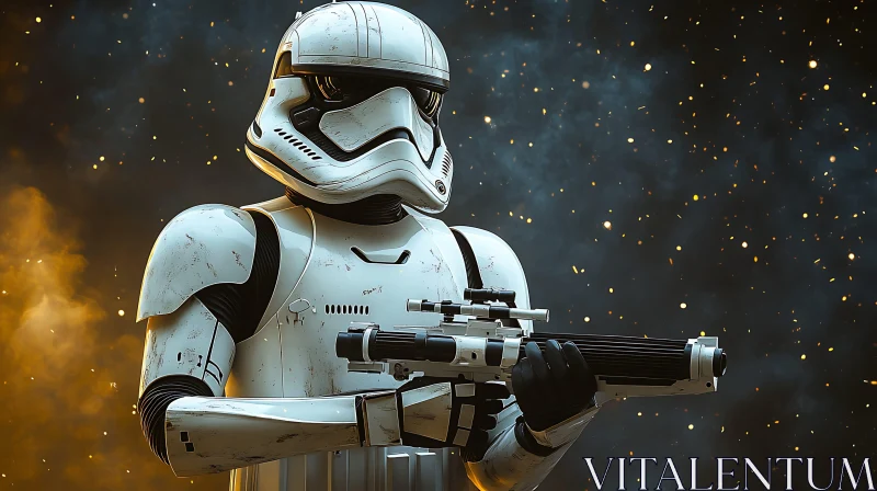 Sci-Fi Soldier in Battle Stance