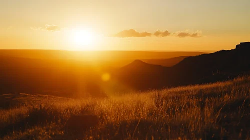 Peaceful Sunset Mountain View