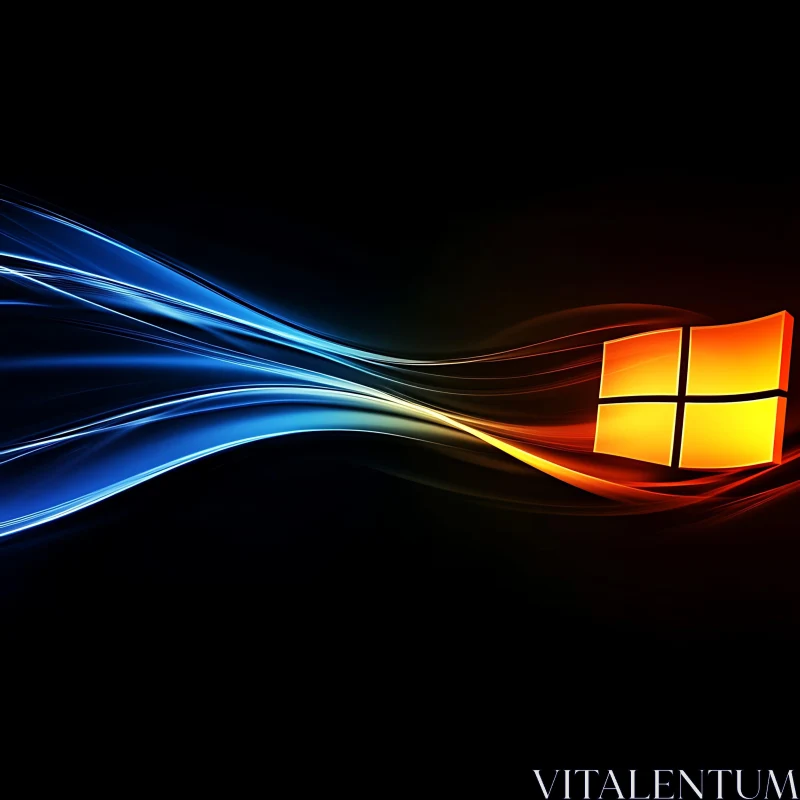 Digital Waves Surrounding Windows Logo