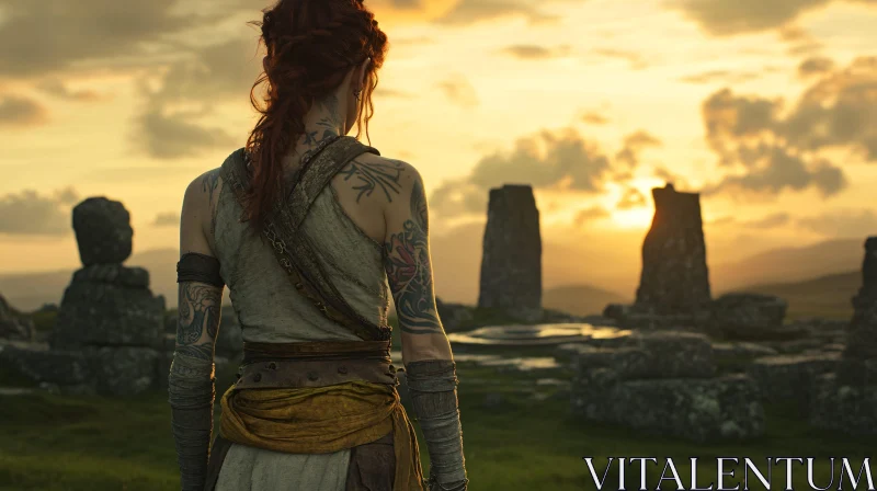 Sunset Contemplation at Ancient Site