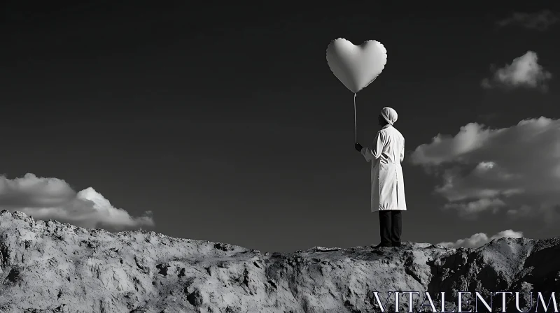 Monochrome Love: A Heart's Ascent