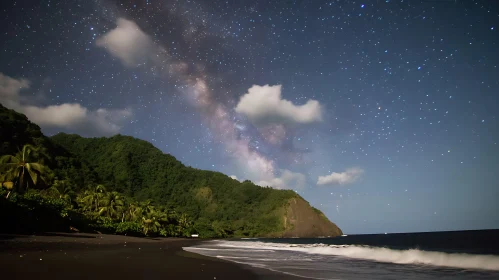 Milky Way Over Tropical Coastline