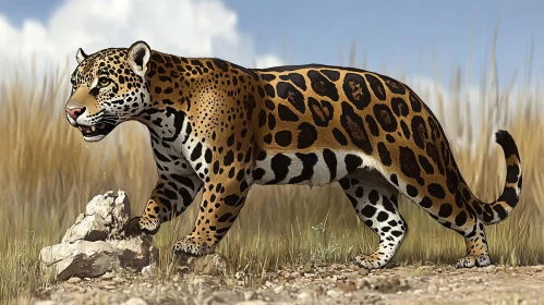 Striking Big Cat in the Wild