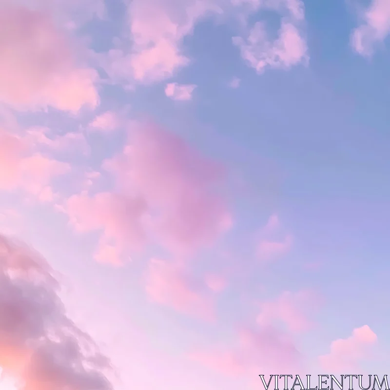Pink Clouds in Blue Sky