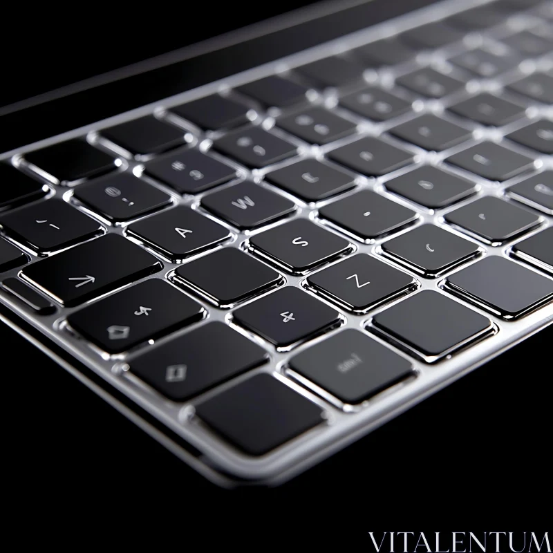High-Tech Black Keyboard Close-Up