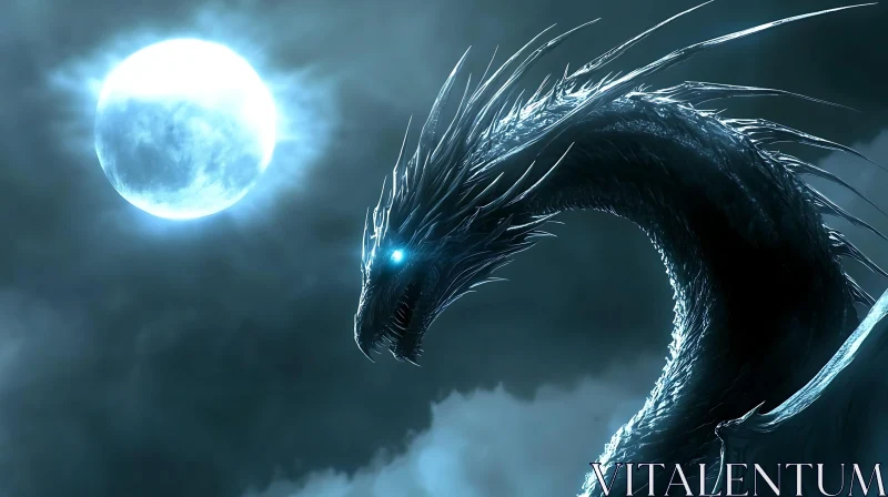 Moonlit Dragon: A Fantasy Scene