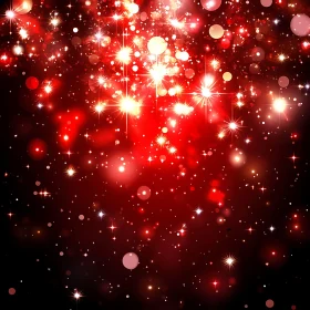 Celestial Sparkle on Red Backdrop