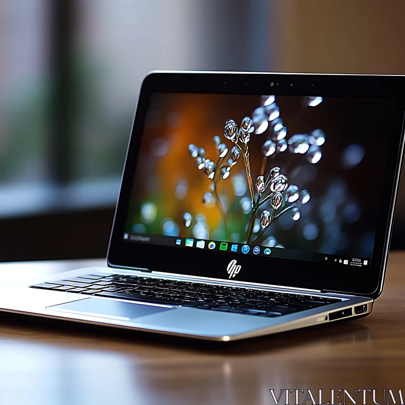 Stylish Laptop Featuring Nature Wallpaper