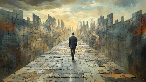 Man on Puzzle Path