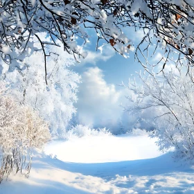 Snowy Trees in Winter Landscape