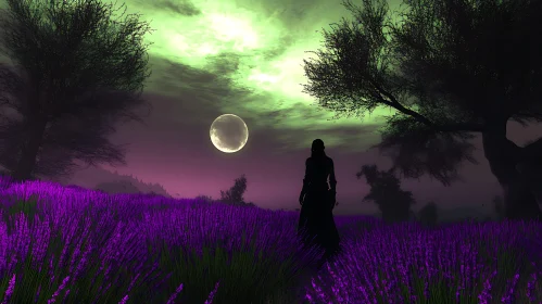 Moonlit Lavender Silhouette